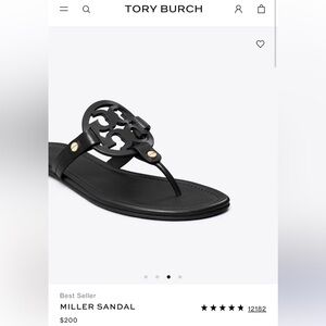Tory Burch Black Miller Sandals